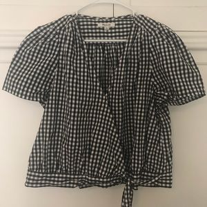Madewell gingham wrap top